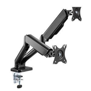 (NEW) Dual Fully Adjustable Gas Spring Monitor Desk Mount (17”-32”)
